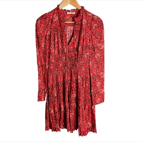 Ulla Johnson Mini Long-Sleeve Ruffle Liv Dress Sz 12 - Picture 6 of 7